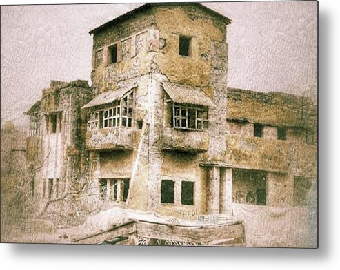 19th Century Metal Print featuring the photograph Falling School by Awni H