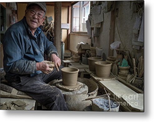 Pottery Metal Print featuring the photograph A Village Pottery Studio, Japan #1 by Perry Rodriguez