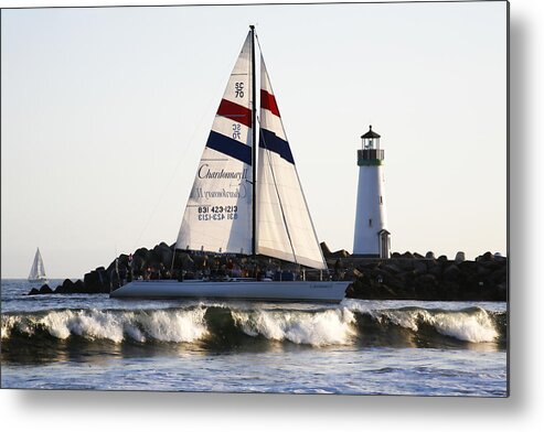 Santa Cruz Metal Print featuring the photograph 2 Boats Approach by Marilyn Hunt