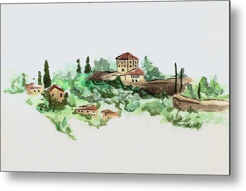 Boboli Metal Print featuring the painting Boboli Gardens #2 by Laura Shoop