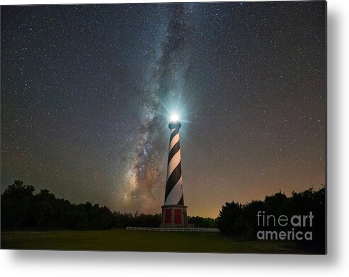 Cape Hatteras Lighthouse Metal Print featuring the photograph Cape Hatteras Lighthouse Milky Way #2 by Michael Ver Sprill