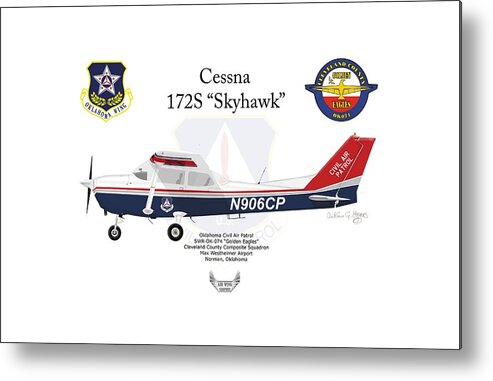 Cessna Metal Print featuring the digital art Cessna 172S Skyhawk #1 by Arthur Eggers