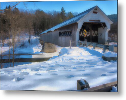 Williamsville Vermont Metal Print featuring the photograph Dummerston Bridge #2 by Tom Singleton