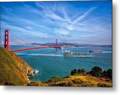 Golden Gate Bridge Metal Print featuring the photograph Golden Gate Bridge by Lev Kaytsner