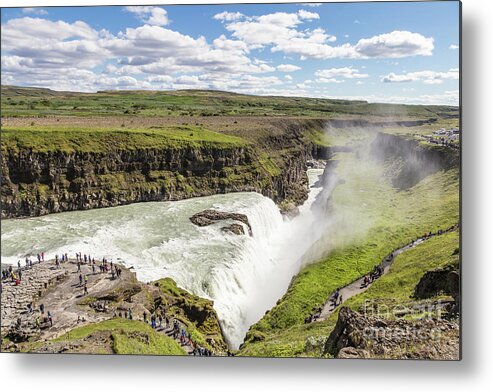 Gullfoss Metal Print featuring the photograph Gullfoss waterfall in Iceland #2 by Didier Marti