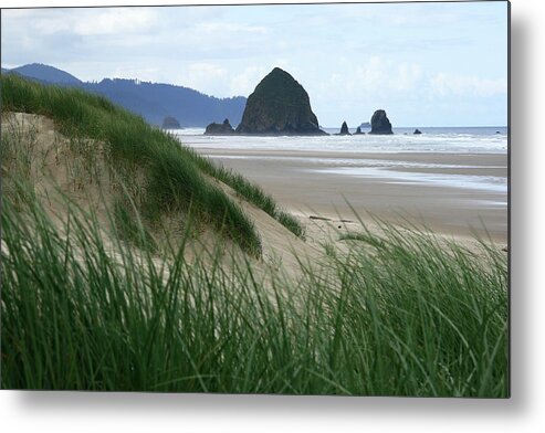 Haystack Rock Metal Print featuring the photograph Haystack Rock from Chapman Point #2 by Steven A Bash