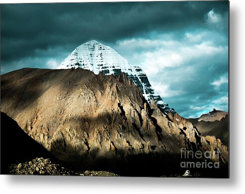 Tibet Metal Print featuring the photograph Holy Kailas East slop Himalayas Tibet Yantra.lv #2 by Raimond Klavins
