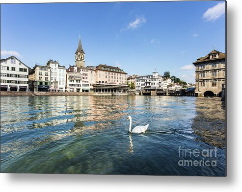 Zurich Metal Print featuring the photograph Limmat river in Zurich #2 by Didier Marti