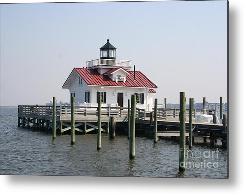 Lighthouse Metal Print featuring the photograph Roanoke Marshes Lighthouse #2 by Christiane Schulze Art And Photography