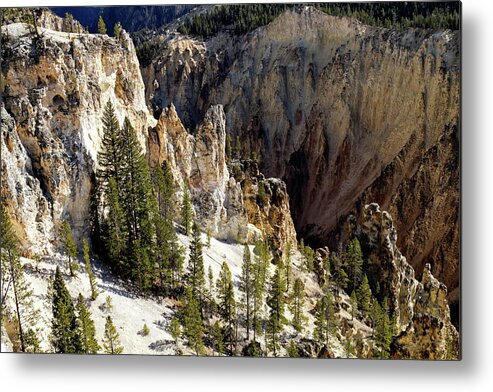 Wyoming Metal Print featuring the photograph Rock Formations of Yellowstone Canyon #2 by Shirley Mitchell
