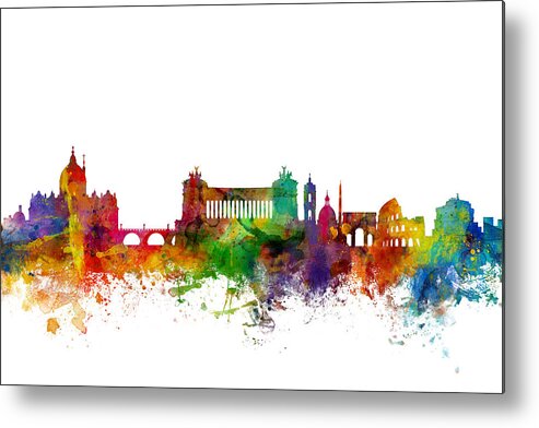 Italy Metal Print featuring the digital art Rome Italy Skyline by Michael Tompsett