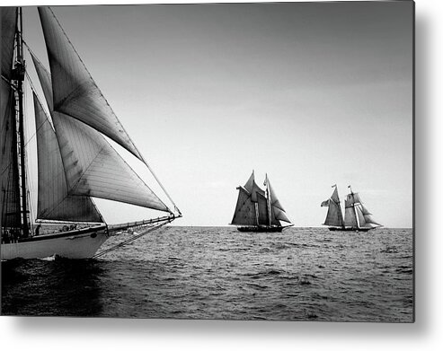 Windjammers Metal Print featuring the photograph Schooner Race by Fred LeBlanc