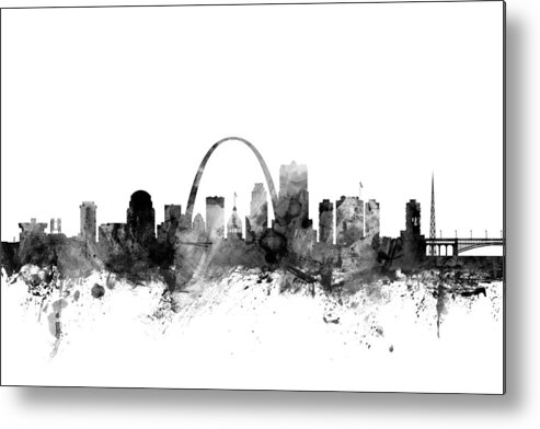 St Louis Metal Print featuring the digital art St Louis Missouri Skyline by Michael Tompsett