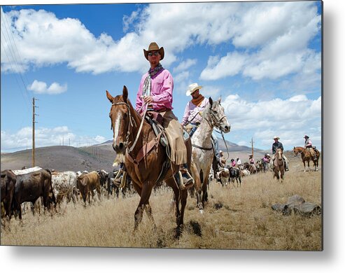 Reno Metal Print featuring the photograph 2016 Reno Cattle Drive 7 by Rick Mosher
