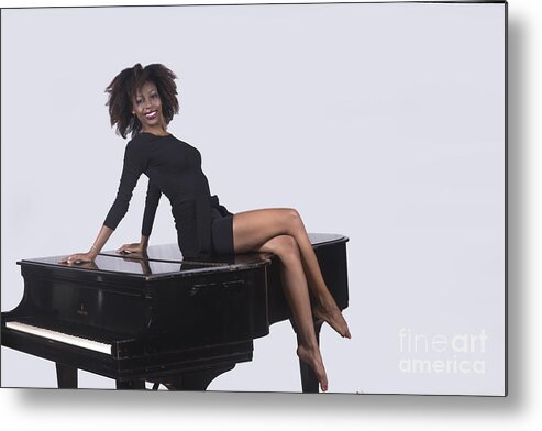 Mercedes Metal Print featuring the photograph Mercedes dancer modeling in studio #21 by Dan Friend