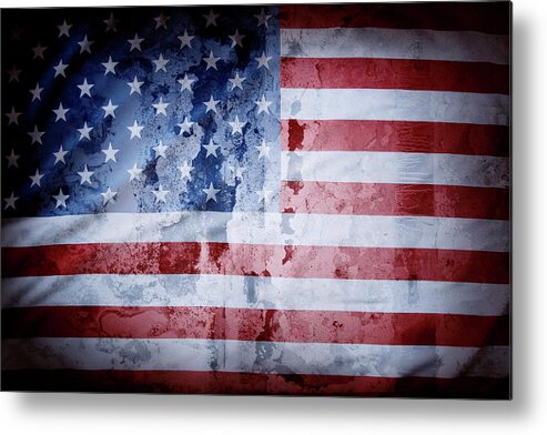 American Flag Metal Print featuring the photograph American flag 38 by Les Cunliffe