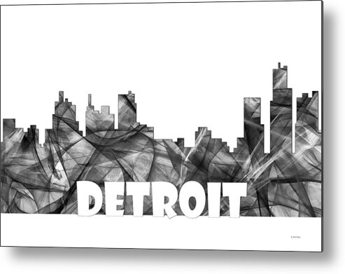 Detroit Michigan Skyline Metal Print featuring the digital art Detroit Michigan Skyline #3 by Marlene Watson
