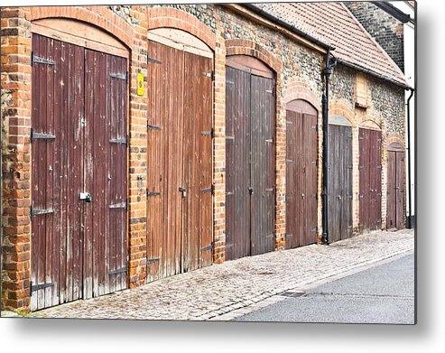 Architecture Metal Print featuring the photograph Garage doors #3 by Tom Gowanlock