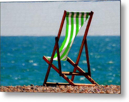 Beach Metal Print featuring the painting Lounging in Long Beach #3 by Bruce Nutting