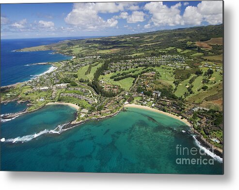 Above Metal Print featuring the photograph Maui Aerial Of Kapalua #3 by Ron Dahlquist - Printscapes