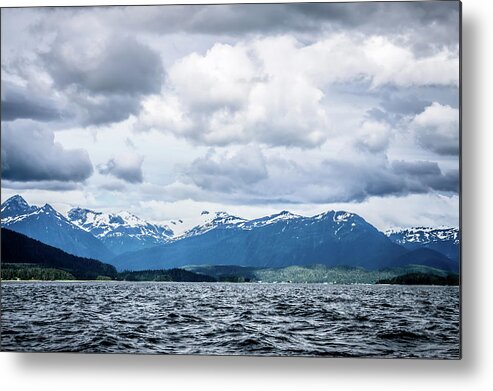 Places Metal Print featuring the photograph Mountain Range Scenes In June Around Juneau Alaska #3 by Alex Grichenko