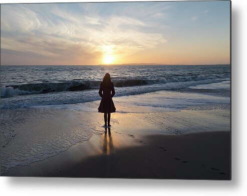 Woman Metal Print featuring the photograph Sunset #3 by Joana Kruse