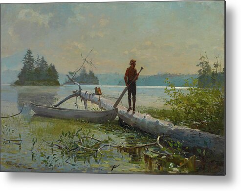 Winslow Homer Metal Print featuring the painting The Trapper by Winslow Homer