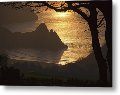 Three Cliffs Bay Metal Print featuring the photograph Three Cliffs Bay Gower #3 by Leighton Collins