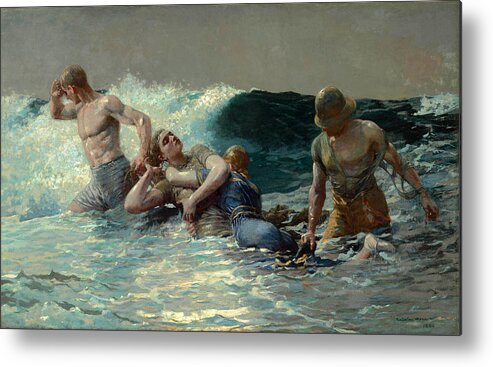 Winslow Homer Metal Print featuring the painting Undertow by Winslow Homer