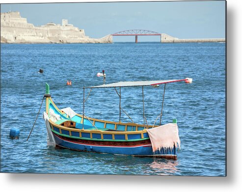 St Elmo Breakwater Bridge Metal Print featuring the photograph Valletta - Malta #3 by Joana Kruse
