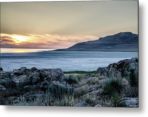 Landscape Metal Print featuring the photograph White Rock Bay at Sunset #3 by Synda Whipple
