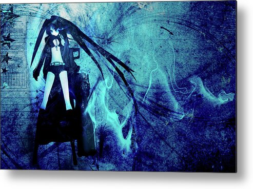 Black Rock Shooter Metal Print featuring the digital art Black Rock Shooter #31 by Super Lovely