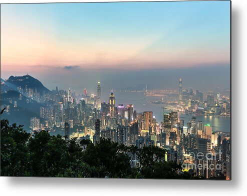 China Metal Print featuring the photograph Hong Kong skyline #34 by Didier Marti
