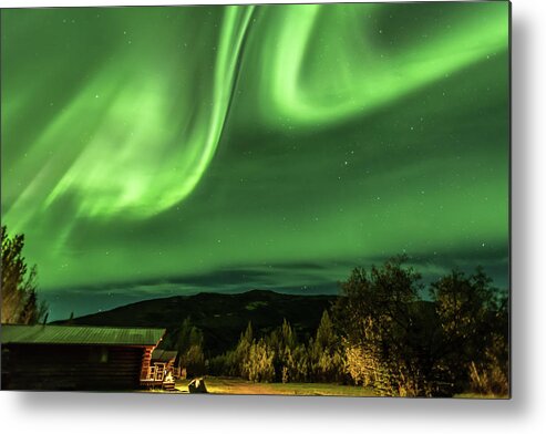 Alaska Metal Print featuring the photograph Aurora Borealis, Northern Lights in Denali National Park #4 by Brenda Jacobs