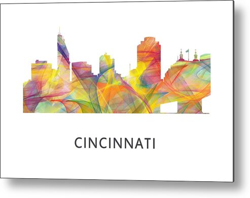 Cincinnati Ohio Skyline Metal Print featuring the digital art Cincinnati Ohio Skyline #4 by Marlene Watson