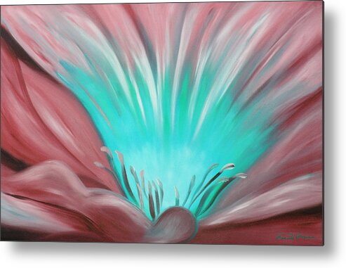 Flowers Metal Print featuring the painting From the Heart of a Flower #4 by Gina De Gorna