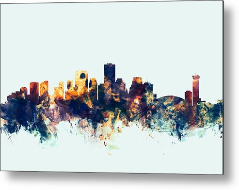 United States Metal Print featuring the digital art New Orleans Louisiana Skyline #4 by Michael Tompsett
