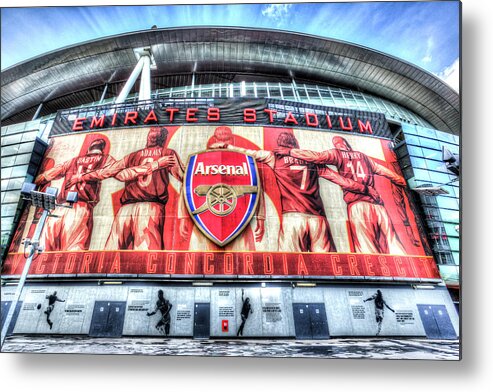 Arsenal Metal Print featuring the photograph Arsenal FC Emirates Stadium London #5 by David Pyatt