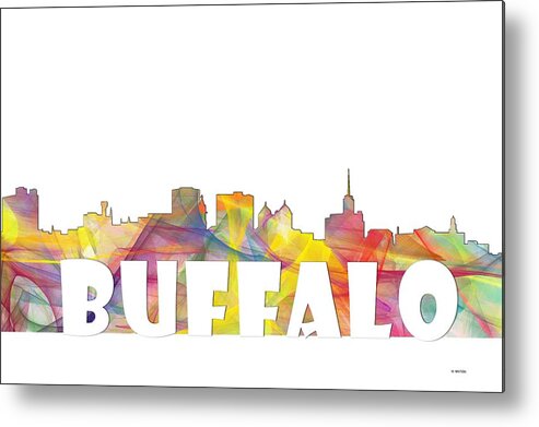 Buffalo New York Skyline Metal Print featuring the digital art Buffalo New York Skyline #5 by Marlene Watson