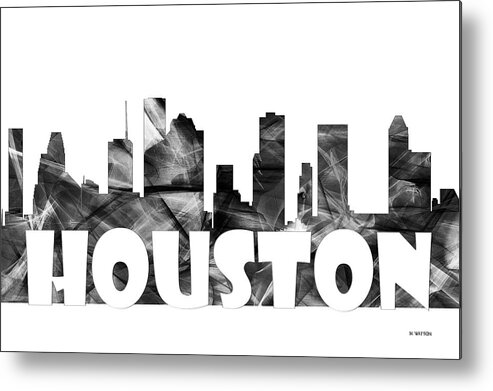 Houston Texas Skyline Metal Print featuring the digital art Houston Texas Skyline #5 by Marlene Watson