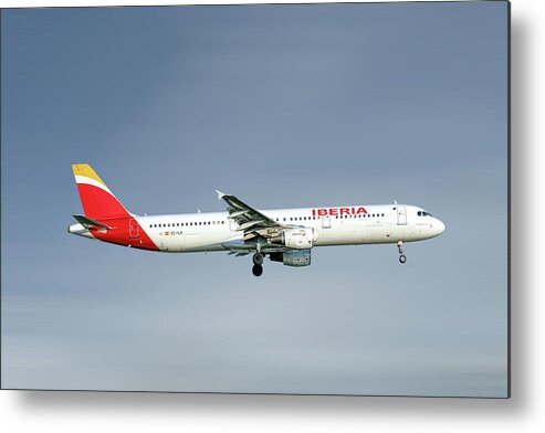 Iberia Metal Print featuring the mixed media Iberia Airbus A321-212 #5 by Smart Aviation