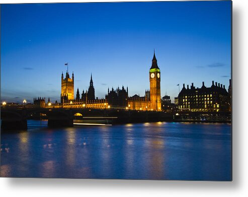 Edf Eye London Eye City Hall On The Sounthbank Of The Thames London’s Tourist Attractions Metal Print featuring the photograph London Skyline Big Ben #5 by David French