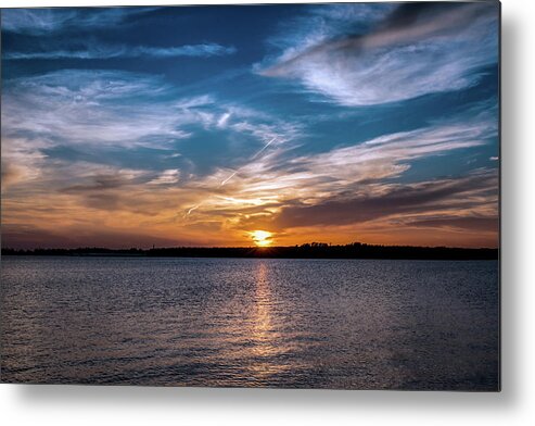 Cloudy Metal Print featuring the photograph Sunset #5 by Doug Long