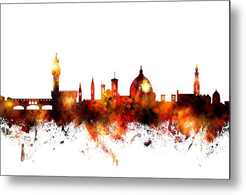 Italy Metal Print featuring the digital art Florence Italy Skyline #6 by Michael Tompsett