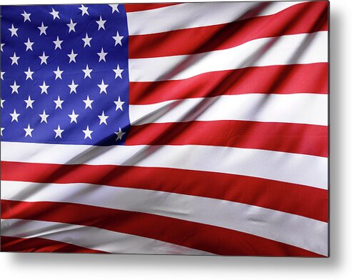 Independence Day Metal Print featuring the photograph USA flag 44 by Les Cunliffe