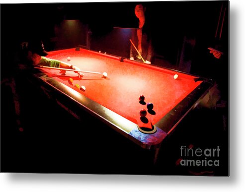 Billiard Metal Print featuring the photograph 8 Ball Corner Pocket Billiard Pool by Chuck Kuhn