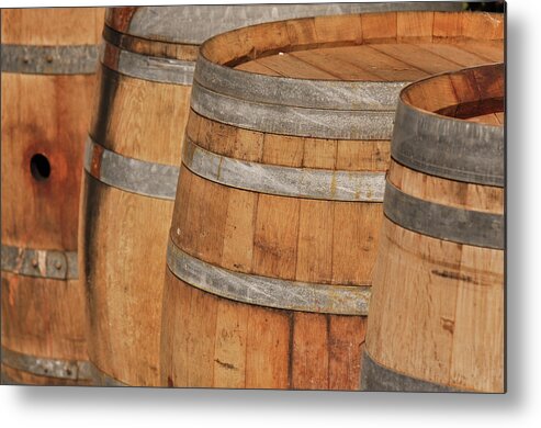 Beer Metal Print featuring the photograph Wine Barrel #8 by Brandon Bourdages