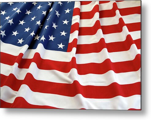 Independence Day Metal Print featuring the photograph USA flag 17 by Les Cunliffe