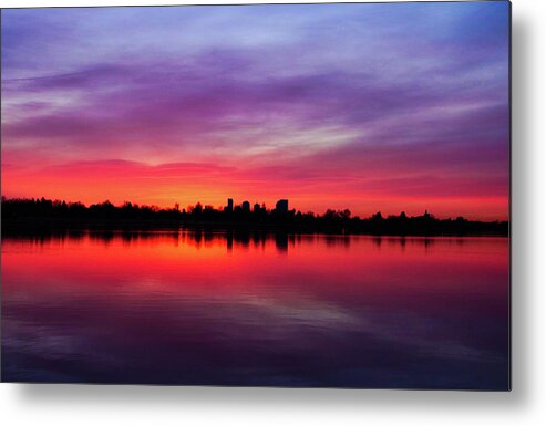 Denver Metal Print featuring the photograph Sunrise at Sloan's Lake by Kevin Schwalbe