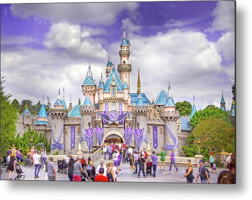 Sleeping Beauty Castle Metal Print featuring the photograph A Beautiful Day in Disneyland by Mark Andrew Thomas